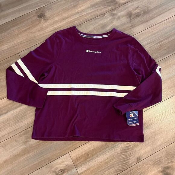 NWT Champion Purple Athletic Longsleeve‎ Shirt Women Large Bin N-56 - Picture 1 of 5